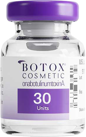 botox-cosmetic-30-units - The Skin Suite - The Skin Suite Vial of Botox Cosmetic (onabotulinumtoxinA) with a purple cap, labeled 30 Units.